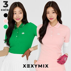 ゼクシィミックス xexymix ゴルフ ウェア レディース ゴルフウェア レディース GOLF 半袖 ポロシャツ トップス ゴルファー ゴルフ女子 韓国 ゴルフ おしゃれ ゴルフ かわいい ゴルフ ブランド ゼクシーミックス XGFSP04H3