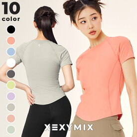 ゼクシィミックス xexymix 半袖 Tシャツ ヨガウェア トップス ヨガトップス ピラティスウェア スポーツウェア レディース トレーニングウェア レディース フィットネスウェア レディース ランニングウェア レディース ジムウェア レディース ゼクシーミックス xtfst04j2