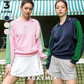 【OUTLET】ゼクシィミックス xexymix スウェット トレーナー テミスウェア トップス スポーツウェア レディース トレーニングウェア レディース フィットネスウェア レディース ランニングウェア レディース ジムウェア レディース ゼクシーミックス xtfmt04j3【70】