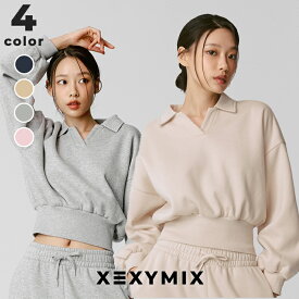 【OUTLET】ゼクシィミックス xexymix スウェット トレーナー ヨガウェア トップス ピラティスウェア スポーツウェア レディース トレーニングウェア レディース フィットネスウェア ランニングウェア ジムウェア ゼクシーミックス xtfmt11j3【40】