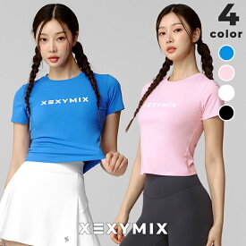 ゼクシィミックス xexymix 半袖 Tシャツ ヨガウェア トップス ヨガトップス ピラティスウェア スポーツウェア レディース トレーニングウェア レディース フィットネスウェア レディース ランニングウェア レディース ジムウェア レディース ゼクシーミックス xtfst03j3
