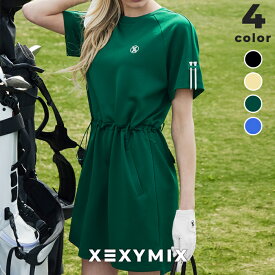 【OUTLET】ゼクシィミックス xexymix ゴルフウェア レディース ワンピース ドローコード付き ドルマン ゴルフ トップス ボトムス ストレッチ ゴルファー ゴルフ女子 韓国 ゴルフ おしゃれ ゴルフ かわいい ゼクシーミックス XFK2OP1201 【15】