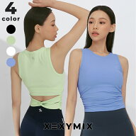 【OUTLET】ゼクシィミックス xexymix ノースリーブ リブ ヨガウェア トップス ヨガトップス ピラティス …