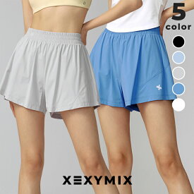 【OUTLET】ゼクシィミックス xexymix ショートパンツ レディース 撥水 軽量 ハーフパンツ フレア インナー付き ボトムス ショート丈 ヨガパンツ ヨガウェア スポーツウェア トレーニングウェア ランニングウェア ジムウェア ゼクシーミックス XFK2PS1003【30】