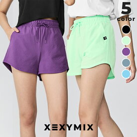 シゼクシィミックス xexymix ショートパンツ レディース ハーフパンツ シアサッカー素材 ドルフィン ボトムス ショート丈 ヨガパンツ ヨガウェア スポーツウェア トレーニングウェア ランニングウェア ジムウェア ゼクシーミックス XFK2PS1101