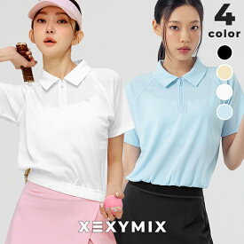 【OUTLET】ゼクシィミックス xexymix ハーフジップアップ 半袖 クロップド丈 吸汗速乾 スポーツウェア レディース トレーニングウェア ランニングウェア ジムウェア ヨガウェア ピラティスウェア テニスウェア ゼクシーミックス XFK2QS1101【20】