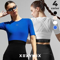 【OUTLET】ゼクシィミックス xexymix 半袖 クロップド丈 5分袖 細見え ランニングウェア トップス レディ…