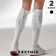 ゼクシィミックス xexymix ソックス 滑り止め付き ゴルフ ハイソックス 取り外しリボン 靴下 レディース …