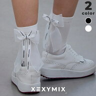 ゼクシィミックス xexymix ソックス 滑り止め付き 取り外しリボン クルーソックス 靴下 レディース ゴル…