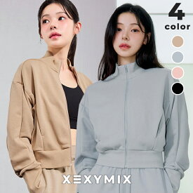 ゼクシィミックス xexymix ジャケット ハイネック UVカット 背中カーブラインリブ デイリー クロップド丈 ジップアップ レディース アウター ウィンドブレーカー スポーツウェア トレーニングウェア ランニングウェア ジムウェア ゼクシーミックス xfk3jl1105