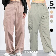 ゼクシィミックス xexymix カーゴ ワイドパンツ レディース ルーズフィット メッシュ ドローコード付き …