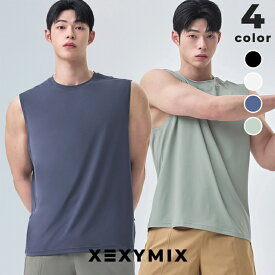 ゼクシィミックス メンズ xexymix mens ノースリーブ スリーブレス スポーツウェア メンズ トレーニングウェア メンズ フィットネスウェア メンズ ランニングウェア メンズ ジムウェア メンズ 筋トレ トレーニー ボディービル ゼクシーミックス xmmsl08j2 速乾