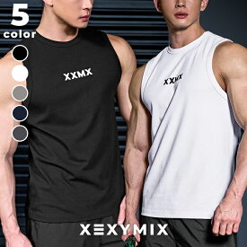 ゼクシィミックス メンズ xexymix mens ノースリーブ スリーブレス スポーツウェア メンズ トレーニングウェア メンズ フィットネスウェア メンズ ランニングウェア メンズ ジムウェア メンズ 筋トレ トレーニー ボディービル ゼクシーミックス XT2219G 速乾