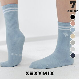 ゼクシィミックス ソックス ヨガソックス ピラティスソックス 消臭 ダブルライン クルー スポーツソックス フィットネスソックス ジムソックス トレーニングソックス ランニングソックス くつ下 靴下 ゼクシーミックス xuk5am1609