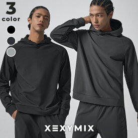 【OUTLET】ゼクシィミックス xexymix メンズ 長袖 フード付き 裏起毛 UVカット ドローコード リブ デイリー 普段着 ゆったり スポーツウェア トレーニングウェア フィットネスウェア ランニングウェア ジムウェア 筋トレ ゼクシーミックス xmk4tl1001【40】