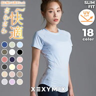 ゼクシィミックス xexymix 半袖 Tシャツ ヨガウェア トップス ヨガトップス スポーツウェア レディース …