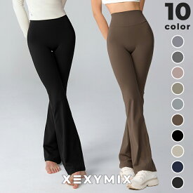 ゼクシィミックス xexymix フレアレギンス ロング丈 ショート丈 レディース ヨガレギンス ヨガパンツ ヨガウェア ピラティスウェア スポーツウェア ゼクシーミックス xwflg13j3