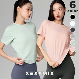 ゼクシィミックス xexymix Tシャツ ヨガウェア トップス ヨガトップス ピラティス スポーツウェア レディース トレーニングウェア レディース フィットネスウェア レディース ランニングウェア ジムウェア レディース ゼクシーミックス xtfst05j3