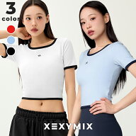 ゼクシィミックス xexymix 半袖 Tシャツ ヨガウェア トップス ヨガトップス ピラティスウェア スポーツウ…
