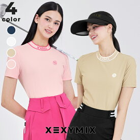 ゼクシィミックス xexymix ゴルフ ウェア レディース ゴルフウェア レディース GOLF ハーフネック 半袖 トップス ゴルファー ゴルフ女子 韓国 ゴルフ おしゃれ ゴルフ かわいい ゴルフ ブランド ゼクシーミックス xgfst07j2