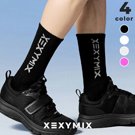 ゼクシィミックス xexymix クルーソックスレタリングロゴ デイリー クッション性 靴下 レディース メンズ 男女兼用 消臭機能 厚手 スポーツソックス ジムソックス ヨガソックス ピラティスソックス ゼクシーミックス xul5am1610