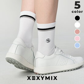 ゼクシィミックス xexymix クルーソックス ダブルライン 足首 ゴルフ フィールド 靴下 レディース メンズ 男女兼用 ゴルフウェア GOLF ゴルフソックス くつ下 ゴルフ女子 韓国 おしゃれ かわいい ゴルフブランド ゼクシーミックス xul5am1707