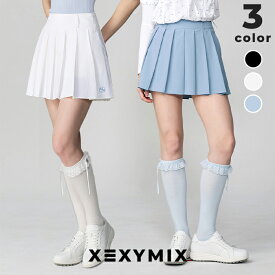 ゼクシィミックス xexymix プリーツスカート ドットベルト付き インナーショーツ付き UVカット 撥水 ゴルフウェア レディース GOLF ゴルファー ゴルフ女子 韓国 おしゃれ かわいい ゴルフブランド ゼクシーミックス xfl1rk1202