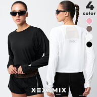 ゼクシィミックス xexymix 長袖 バックメッシュ 指穴付き ランニングウェア フィンガーホール 時計スリッ…