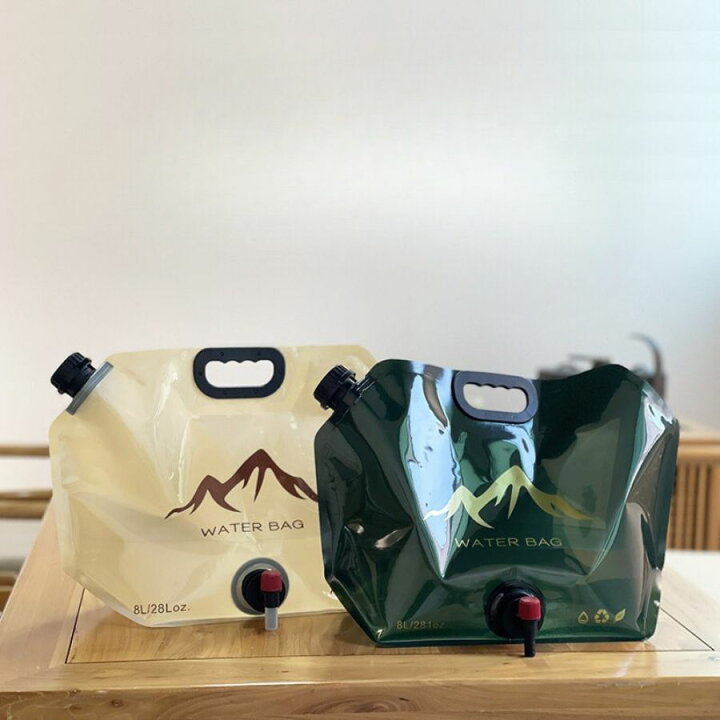 楽天市場】2個入り ウォーターバッグ 8L ピクニック キャンプ 車載水袋 水袋 折りたたみ 大容量 収納可能 折りたたみ式 水タンク アウトドア  水バッグ 8L 水容器 軽い ハンディー 折り畳み 防災 水収納 バッグ 蛇口 水栓 2枚セット 送料無料 : XFun
