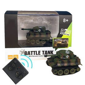 ミニラジコン戦車 手のひらサイズ ラジコンタンク 2.4GHz 360度その場回転 キャタピラ駆動 リアル迷彩塗装 赤星マーク 砲塔330度回転 走行音付き USB充電式 収納ケース一体型リモコン 子供用 初心者向け 室内外遊び ギフト