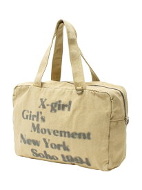 X-girl/(W)HAZY LOGO 2WAY BIG TOTE BAG X-girl エックスガール バッグ ショルダーバッグ ベージュ グリーン【送料無料】[Rakuten Fashion]