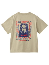 MESSAGE BOX FRAMED FACE S/S TEE X-girl X-girl エックスガール トップス カットソー・Tシャツ ベージュ ブラック ホワイト【送料無料】[Rakuten Fashion]