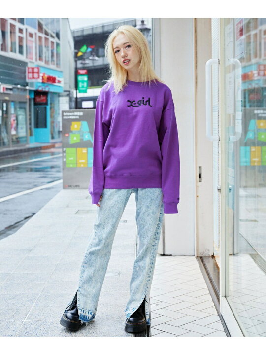 楽天市場】THICK RUBBER MILLS LOGO CREW SWEAT TOP トレーナー X-girl 