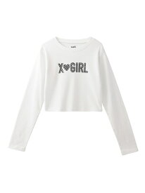【SALE／30%OFF】RHINE STUD LOGO L/S BABY TEE X-girl エックスガール トップス カットソー・Tシャツ ブラック ホワイト パープル【RBA_E】【送料無料】[Rakuten Fashion]