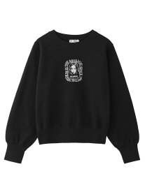 FACE ROUNDED SQUARE SWEAT TOP X-girl X-girl エックスガール トップス スウェット・トレーナー カーキグリーン ブラック【送料無料】[Rakuten Fashion]