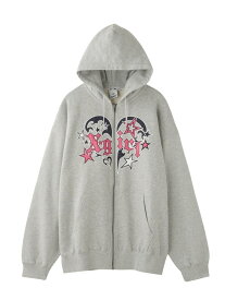 TRIBAL HEART ZIP UP SWEAT HOODIE X-girl X-girl エックスガール トップス パーカー・フーディー ブラック ブラウン グレー【送料無料】[Rakuten Fashion]
