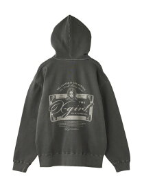 PIGMENT DYED FACE LABEL ZIP UP SWEAT HD X-girl エックスガール トップス パーカー・フーディー ブラック ブラウン グレー【送料無料】[Rakuten Fashion]