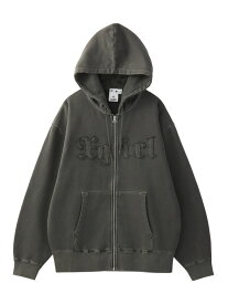 LOGO PATCH PIGMENT DYED ZIP UP SWEAT HD X-girl エックスガール トップス パーカー・フーディー カーキグリーン パープル ブラック【送料無料】[Rakuten Fashion]