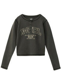 COLLEGE LOGO L/S COMPACT TOP X-girl X-girl エックスガール トップス カットソー・Tシャツ ブラウン ネイビー ブラック【送料無料】[Rakuten Fashion]