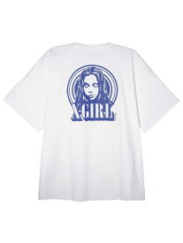 CIRCLE BACKGROUND FACE S/S BIG TEE X-girl エックスガール トップス カットソー・Tシャツ ブラック ホワイト【送料無料】[Rakuten Fashion]