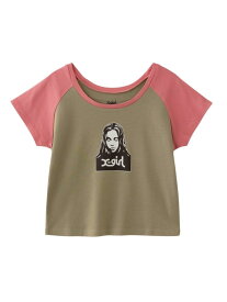 FACE RAGLAN S/S BABY TEE X-girl X-girl エックスガール トップス カットソー・Tシャツ ホワイト ベージュ グレー【送料無料】[Rakuten Fashion]