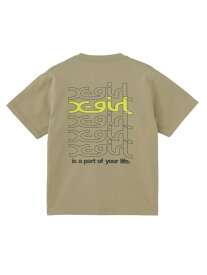 【SALE／30%OFF】REPEAT MILLS LOGO S/S TEE X-girl X-girl エックスガール トップス カットソー・Tシャツ ブラック ホワイト ベージュ【RBA_E】【送料無料】[Rakuten Fashion]