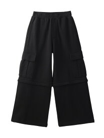 2WAY WIDE LEG CARGO SWEAT PANTS X-girl X-girl エックスガール パンツ ジャージ・スウェットパンツ グレー ブラック【送料無料】[Rakuten Fashion]