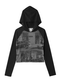 X-girl/(U)PHTGRPY CMCT MESH HD X-girl エックスガール トップス パーカー・フーディー カーキグリーン ブラック【送料無料】[Rakuten Fashion]