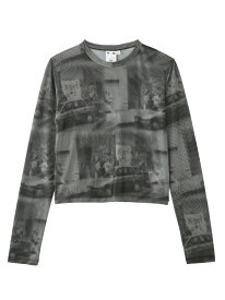 X-girl/(U)PHTGRPY MESH TOP X-girl エックスガール トップス カットソー・Tシャツ カーキグリーン ブラック【送料無料】[Rakuten Fashion]