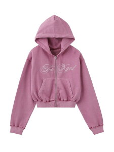 PIGMENT DYED SCRIPT LOGO COMPACT ZIP UP SWEAT HOODIE X-girl �G�b�N�X�K�[�� �g�b�v�X �X�E�F�b�g�E�g���[�i�[ �s���N �u���b�N�y���������z[Rakuten Fashion]