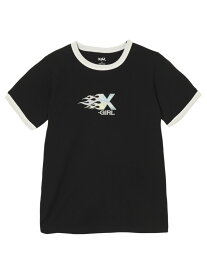 BURNING X LOGO S/S RINGER BABY TEE Tシャツ X-girl X-girl エックスガール トップス カットソー・Tシャツ ブラック ピンク ホワイト【送料無料】[Rakuten Fashion]