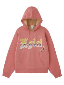 【SALE／30%OFF】GRADIENT LOGO JACQUARD KNIT HOODIE X-girl エックスガール トップス パーカー・フーディー ピンク ブラック ホワイト【RBA_E】【送料無料】[Rakuten Fashion]
