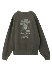 X-girl/(W)MIX LOGO & FACE FADED CREWNECK X-girl エックスガール トップス スウェット・トレーナー ブラック ネイビー ピンク【送料無料】[Rakuten Fashion]
