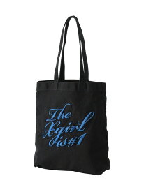 X-girl/(W)THE X-GIRL IS NUMBER ONE TOTE X-girl エックスガール バッグ トートバッグ グリーン ブラック【送料無料】[Rakuten Fashion]